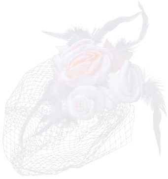 SOIMISS Floraler Kurzer Mesh-Brautschleier Bedecktes Gesichtsgaze-Stirnband für Die Hochzeitsfeier