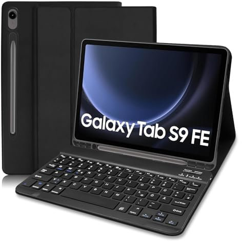 COEZFE Hülle Tastatur für Samsung Galaxy Tab S10 Lite/ S10 FE 10,9 2025/ S9 FE 10.9 / S9 11 2023, Deutsches QWERTZ, hülle mit Tastatur für Samsung Galaxy Tab S10 FE / S10 Lite/ S9 FE / S9, Schwarz