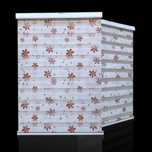 Tages- und Nachtrollo, Zebra-Fensterrollos, Lichtfilterung, Sichtfenster, Sichtschutz für Schlafzimmer, Badezimmer, zweilagiges Zebra-Rollo (Orange, 140 x 170 cm)