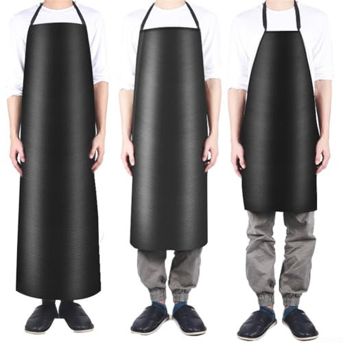 Zeroupshop Wasserdichte Schürzen, PVC-Leder, Sicherheitskleidung, robuste Arbeitsschürze für Hausreiniger, Studio, Garten oder Basteltisch (Braun, XL)