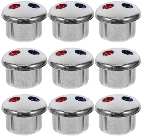 OSALADI 10pcs Logo Taps Index Replacement Buttons Replacement Index Buttons for Faucets Hot/Cold Water Handle Labels Handle Markers Kitchen Labels Abs Silver