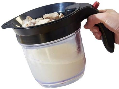 Gravy Fat Separator, Grease Separator, Fat Separator with Bottom Release, Fat Separation Jug, Heat Resistant Kitchen Cooking Fat Separator Food Strainer for Skimming Fat from Sauces and Soups