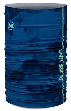 Buff Original EcoStretch halsvärmare för män och kvinnor, vuxen, halsduk, rör, multifunktionell, nacke och huvud, löpning, promenader, vandring, hållbar, lätt, en storlek, blå