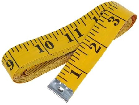 Dual Sided Measure Tape for Body, Waist, Bra, Weight Loss, Art & Craft Fabric Measuring Tape Inches & Centimeters – Flexible Fiber Glass Ruler for Sewing, Tailoring, and Clothing – 60in/150cm Yellow