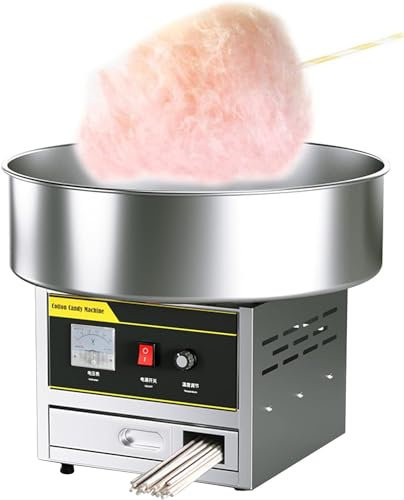 Genérico Máquina Comercial de Algodón de Azúcar,Fabricante Profesional De Algodón De Azúcar1200 W,Máquina de Hilo de Azúcar para Varias Fiestas y Adecuada para la Mayoría de los Tipos de Azúcar，Plata