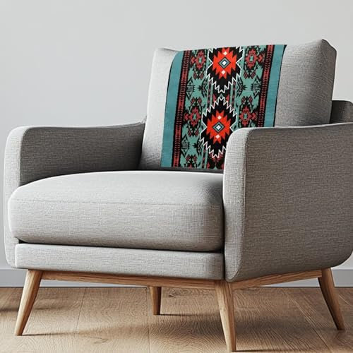 NETILGEN Kopfstützenbezug für Liegestuhl, Aztekengeometrie, rutschfest, Kopfstützenbezug für Möbel, 3 Stück, Couch-Kopfschutz für Zuhause, Esszimmer