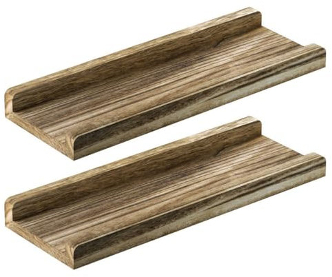 Ciieeo 2pezzi Mensole Da Parete Legno Creativo Supporti Di Stoccaggio Per Decorazione Muro Ripiani Galleggianti Per Casa e Cucina Facile Da Installare e Resistente