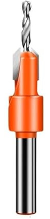 Juego de brocas for fregadero de encimera, 1/5 Uds., tornillo de contador HSS, agujeros piloto avellanados for tornillo, diámetro de vástago de 8MM, 8-10mm, carpintería de madera(3x8)