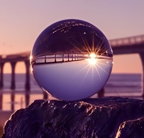 SHOCHX 80mm Glaskugel Fotografie Kugel, K9 Klare Kristallkugel Lensball für Fotografie, Glas Kugel Wahrsager & Meditation, kein Ständer