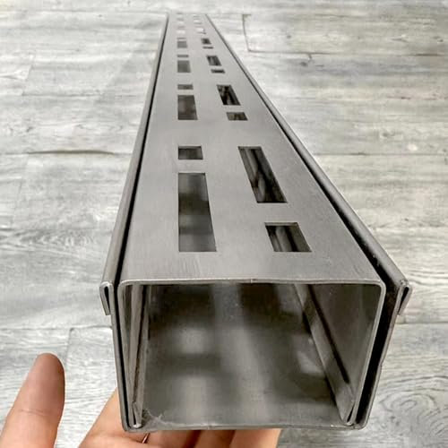 Canaletta Scolo Acqua Piovana Canale di drenaggio a basso profilo lungo 1/ 1,5/ 2 m con coperchio rimovibile, canali di drenaggio in acciaio inossidabile e griglia per grondaie/vasche di raccolta(2m/6