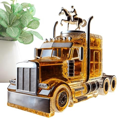 Caraffa per Whisky, decorazione contenitore per whisky, design camion, contenitore da 375 ml (38 cl), per ufficio, con tappo per compleanno, casa, matrimonio, bar