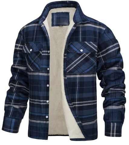 Generisch Camicia da uomo invernale da boscaiolo, foderata in pile, giacca invernale ispessita, calda camicia termica a quadri, per tutti i giorni, per il tempo libero, per il lavoro, per gli uomini