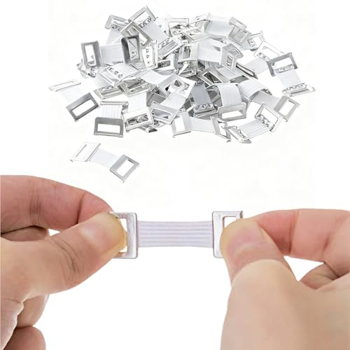 100 Stück Verbandklammern,Elastische Bandage Clips,Weiße Verbandklammern aus Edelstahl,Metall Elastische Bandage Clips,Universelle elastische Fixierklemmen für Sportverbände und Erste-Hilfe-Sets