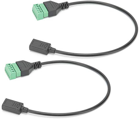 Zunate Câble Adaptateur de Prise de Terminal sans Soudure USB C Femelle vers 5 Broches, Connecteur à Vis 2 Pièces pour Extension de Charge, adapté à de Nombreuses Occasions de la Vie Quotidienne