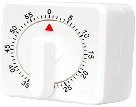 Kitchen Timer, 1-hour/60-minute Countdown Alarm Reminder, Manual Mechanical Timer, Adjustable, Suitable For Teachers, Children Cooking Timing, Baking, Boiling Eggs, Exercise, Home Use, White