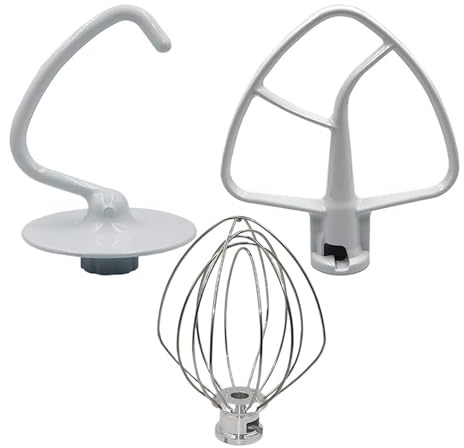 Kit De Réparation For Robot Pâtissier KSM150 Comprenant Un Crochet Pétrisseur, Un Fouet Et Un Batteur Plat Revêtu. Compatible Avec Les Robots Pâtissiers.