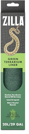 Zilla Underlag för terrarium för reptiler, grönt, 29 g, 29,7 x 74,9 cm