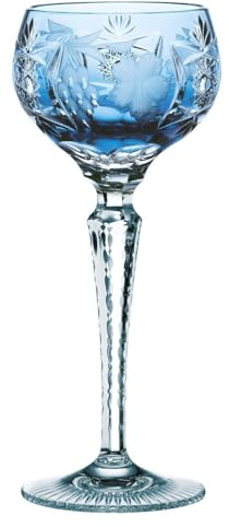 Nachtmann Weinglas mit Schliffdekoration, 230 ml, hellblau, Traube, 35948, Römerglas aus Bleikristall, spülmaschinenfest, Made in Germany, Blau | Weinglas, Römerglas, Kristallglas, Aquamarin