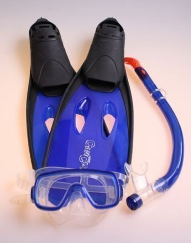 Kinder Taucherset Maske Schnorchel Flossen Set blau