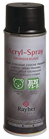 Rayher Hobby 34145576 Acryl-Spray, Acryllack, seidenmatt, Sprühlack für innen und außen, hohe Deckkraft, umweltbewusst spraylackieren, Dose 200 ml (1er Pack), schwarz