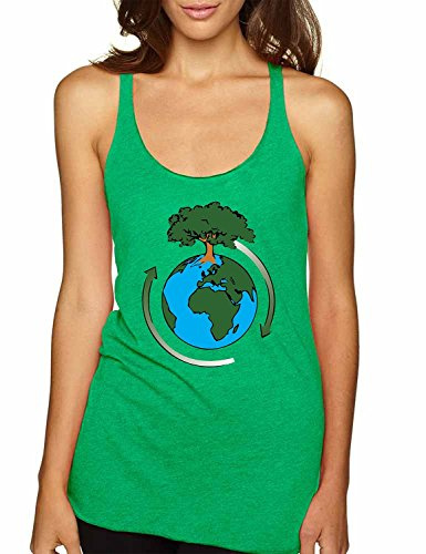 ALLNTRENDS Women's Tank Top Earth Day Save The Planet Shirt (M, Envy Green)