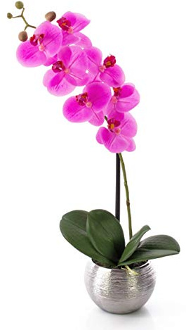 artplants.de Orchidea phalaenopsis Artificiale Emilia, Rosa, in Vaso, 50cm - Orchidea Finta in Vaso/Orchidea Ornamentale