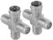 Poppstar 2X Sat TV Coax Verteiler Kreuz-Stück (3X F-Buchse auf 1x F-Stecker) Antennen Splitter Adapter für Koaxialkabel, Antennenkabel, silbern