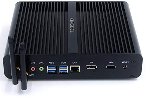KINGDEL NC860 Powerful Mini PC, Fanless Desktop Computer, i7-8550U 8th Gen. 4 Cores CPU, 16GB DDR4 RAM, 256GB SSD+1TB HDD, 4K 4096x2304, HD Port, DP, Metal Case W-11 Pro