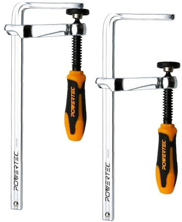 POWERTEC Lot de 2 colliers de serrage rapides pour clôtures Bow XTENDER, table MFT, système de rail de guidage de scie à chenille, capacité de 17,8 cm x profondeur de gorge de 6,3 cm, force de serrage