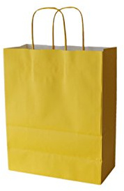 PGV Papiertragetaschen farbig mit Kordel GELB Giallo - Verschiedene Größen und Mengen (36 + 13 x 41 cm, 100 Stück)