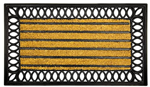 OLIVO.Shop | Marte Zerbino Ingresso casa in Cocco e Gomma, Antiscivolo, Ideale per Esterno, Rettangolare o a Mezzaluna (40x70 Rettangolare)