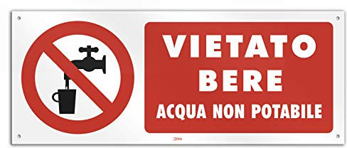 Cartello cm 30x12 Vietato Bere, acqua non potabile