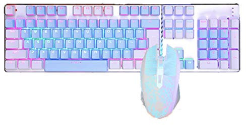 ARCH Clavier Gamer Clavier Mécanique Et Souris Combo 104 Clés USB Claviers Gaming, Gaming Mouse for PC Gamer Ordinateur De Bureau, Programmable Clavier (Color : G)