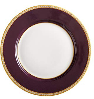 Plato para tartas Kasbah de Maxwell & Williams Teas & C's en caja de regalo, estilo borde clásico, porcelana, violeta, 19,5 cm