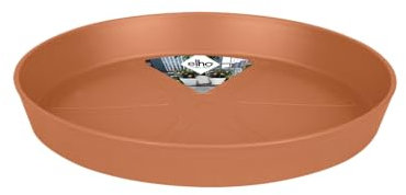 Elho Loft Urban Saucer Round 28 - Plato por Exterior Accesorios - Ø 27.5 x H 3.5 cm - Marrón/Terra