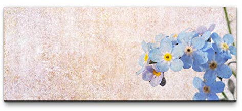 Eau Zone Wandbild Vergissmeinnicht vor heller Wand 100x40cm