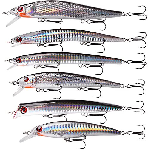 Blinker Angelköder Kunstköder Wobbler Forelle Hecht Köder Set Angeln Popper Jerkbait Swimbait mit Drillingshaken für Barsch Bass Lachs Salzwasser Süßwasser