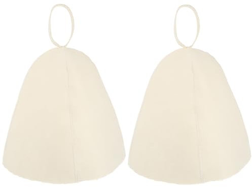 2Pcs Felt Sauna Hat Thickened Design, Comfortable and Lightweight, Protects Hair from Steam and Heat, Suitable for Home, Hotel, Gym Use, White