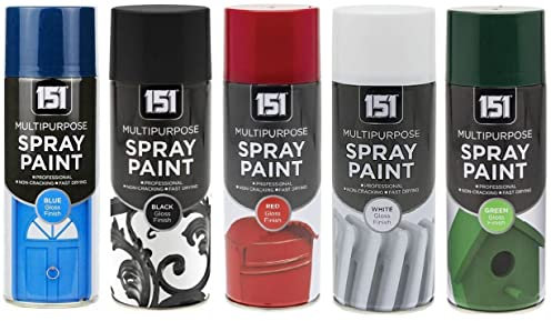 SuperGift.com 5 Cans Gloss Finish 400ml Multipurpose Aerosol Spray Paint Can For All Purpose