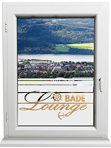 INDIGOS UG - Glasdekorfolie - Bade Lounge - Sonnenschutz H50Line - Sichtschutzfolie - Fensterfolie - für die Küche, Bad ans Fenster, Sichtschutz - selbstklebend - matt