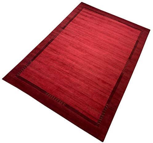 Indo Nepal Handgeknüpft Teppich Rot 100% Wolle Hochwertiger Orientteppich