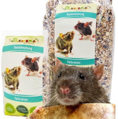 Mixerama Farbratten Basismischung - artgerechtes natürliches Rattenfutter ohne Pellets - Alleinfutter