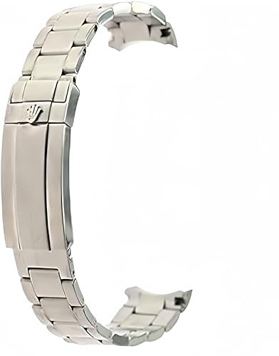 ROUHO Edelstahl Uhrenarmband Glide Lock Faltschließe Metallband für Rolex Submariner Daytona Cosmic Timing-21mm