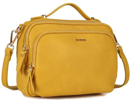 Gladdon Umhängetasche damen,Schultertasche mit Reißverschluss, Crossbody Tasche, Leder Handtasche Klein, Womenswear…