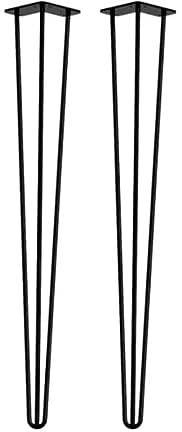 Masterplank Hairpin Legs with Screws, 90 CM Set of 2 - Heavy Duty DIY Furniture Metal Table Legs for Wooden Shelves, Desk, Bench, Coffee Table Dining Table, Drawers - Indoor & Outdoor Modern Style