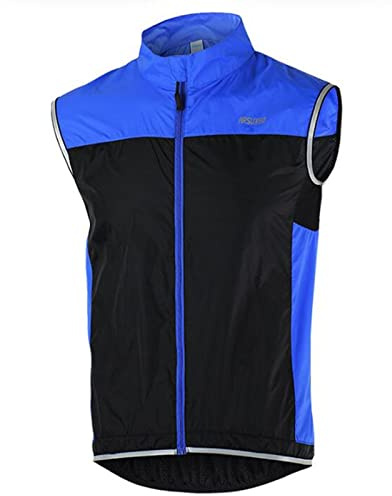 Celucke Fahrradweste Herren Winddicht Patchwork Funktions Laufweste Leichte Wind Weste Radweste Windabweisend Wasserabweisend Reflektierend Windweste Reißverschluss Ärmellos Jacke