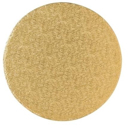 BrandNewCake® Kuchenplatte Gold Rund Ø25cm - 13mm Dicke - Robuste Tortenunterlage für Stabilität und Eleganz