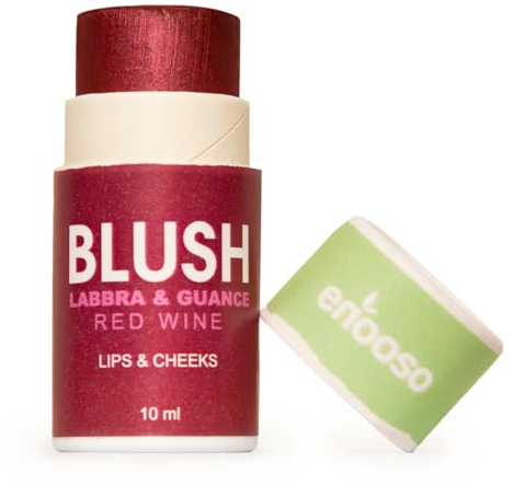 Enooso - Creme Stick Blush für Wangen, Lippen und Augen WEINROT - Natürliches, duftendes und nährendes Highlighter für das Gesicht - Glassy Make-up, 100% vegan und handgefertigt - Made in Italy