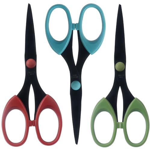 Roellgs Lot de 3 paires de ciseaux ultra tranchants avec revêtement en titane doux et confortable