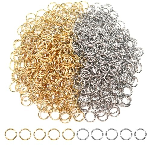 TOAOB 500 Stück Biegeringe Edelstahl 6 mm Silberton Golden Jump Ringe | Spaltringe Sprungringe Offene, Biegeringe Verbindungsringe für DIY Schmuckherstellung, Halsketten Armband Schlüsselanhänger